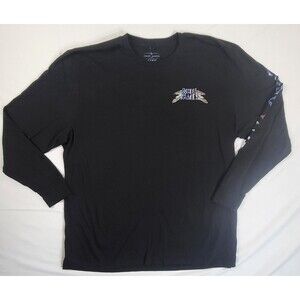 Cody James Mens XXL Black Crew Neck Graphic Long Sleeve Patriotic Longhorn Skull